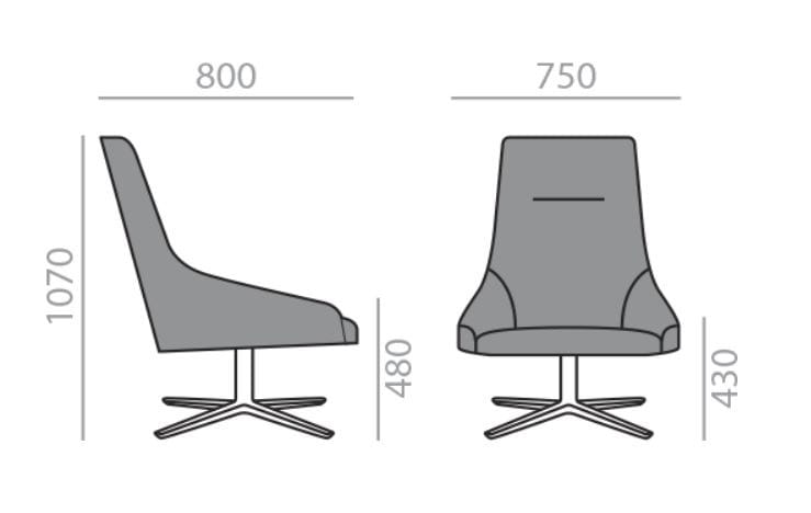 Спицевое кресло с высокой спинкой Andreu World Alya ARCH-00071404 - Вид №2