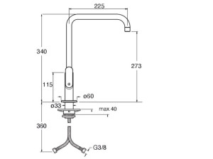 Одно отверстие столешница кухонный кран с поворотным изливом
