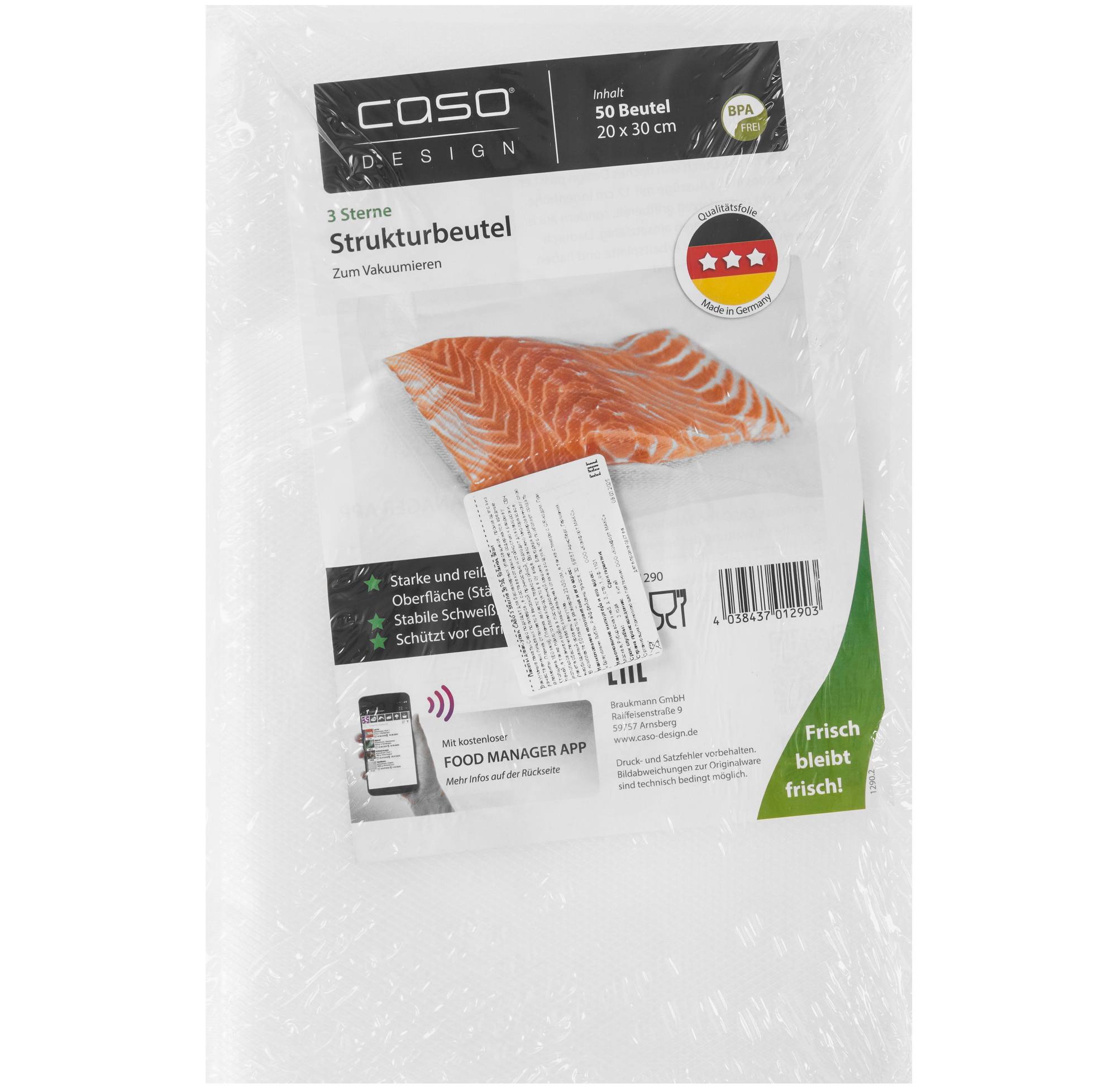 9297231 Пакеты для вакуумного упаковщика CASO 3 Sterne 20*30 STDN-0100492