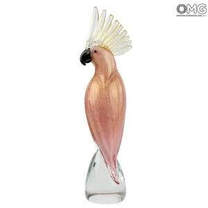 3846 ORIGINALMURANOGLASS Скульптура Розовый попугай - муранское стекло OMG 7 см