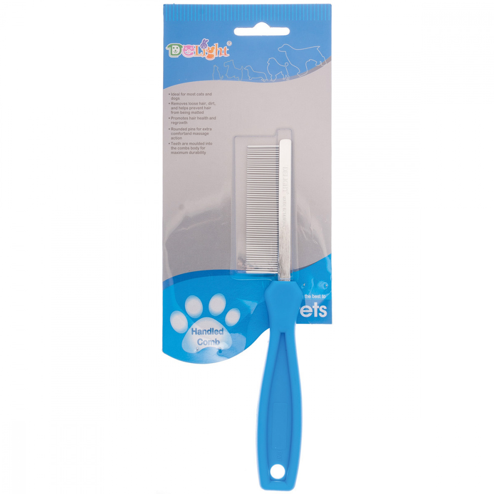 ПР0058882 Расчёска для кошек метал. частая 58 зубьев DeLIGHT 