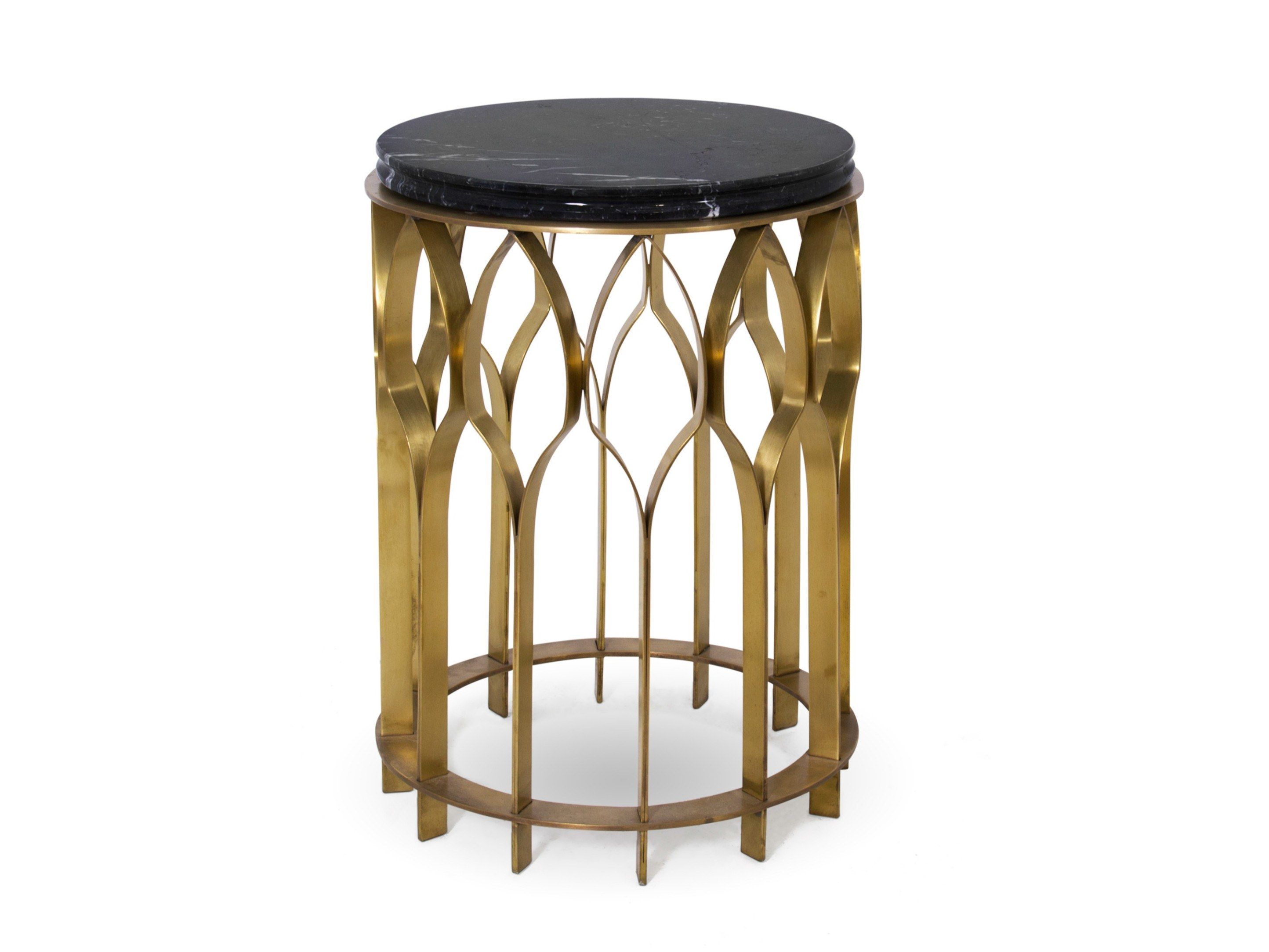 Круглый латунный журнальный столик Brabbu Мекка ARCH-00098913