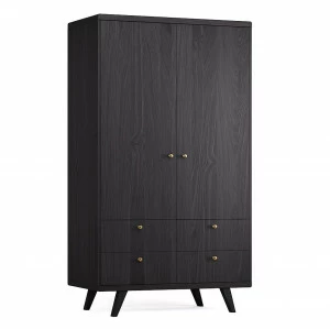 Шкаф распашной двухдверный с ящиками черный Thimon №2 THE IDEA  210436 Черный