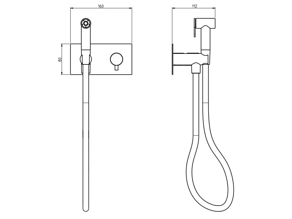 Настенный ручной душ из нержавеющей стали с держателем Rubinetterie Frattini Pepe XL 316 ARCH-00112214 - Вид №2