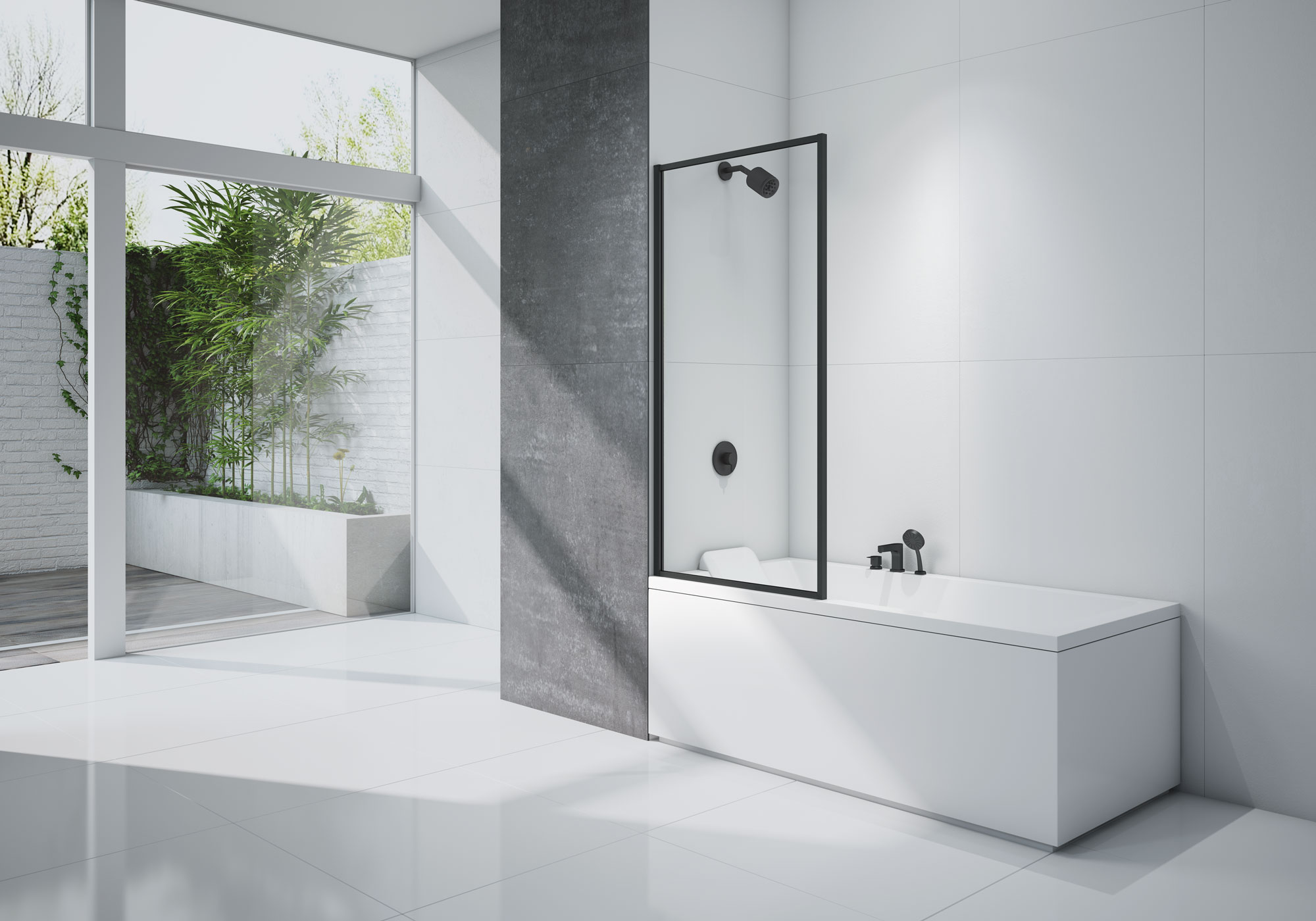 BLKFMB0 Душевое ограждения на борт вынны MERLYN Ирландия BLACK - Вид №1