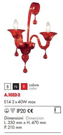 Rossini Illuminazione Настенный светильник из дутого стекла Caroline A.1032-2 - Вид №2