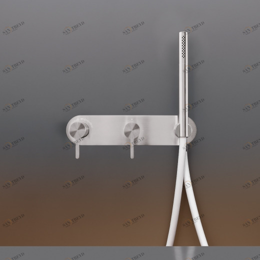 Настенный термостатический набор смеситель для ванной / душем с Acqua Stop System, 2/3 ходовой переключающий и цилиндрическая ручной душ диаметром 18 м т  INV59 CEADESIGN 