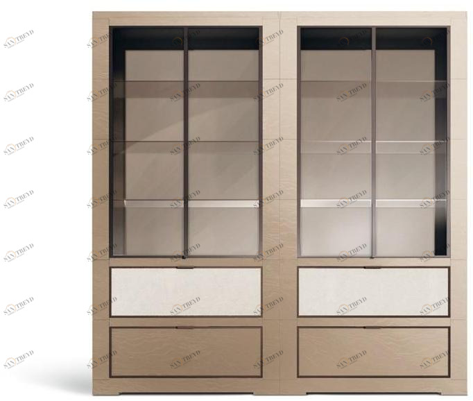 Giorgetti Отдельностоящий модульный книжный шкаф из дерева Oli sun-id-1479889