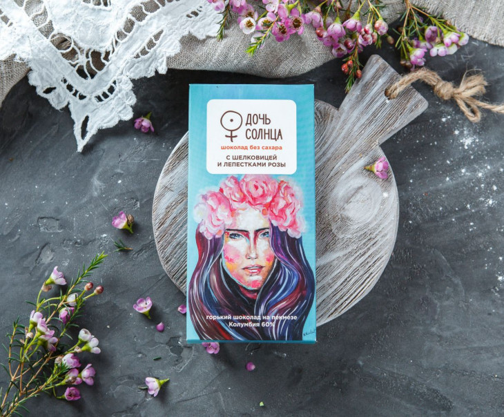 4191 Шоколад на пекмезе c Шелковицей и Лепестками розы Вкусляндия 