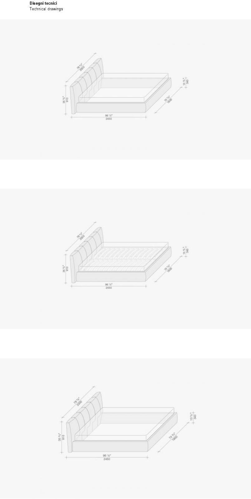 Lema Кровать с обивкой из ткани Warp sun-id-1384919 - Вид №3