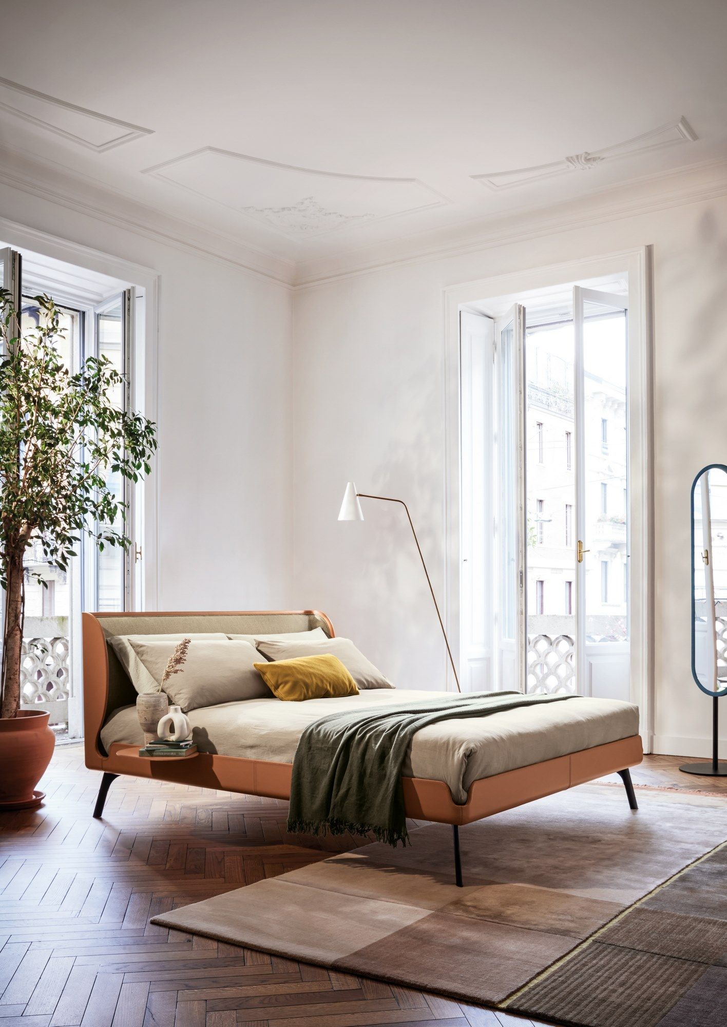 Кожаная двуспальная кровать Bolzan Gabri ARCH-00104390 - Вид №5