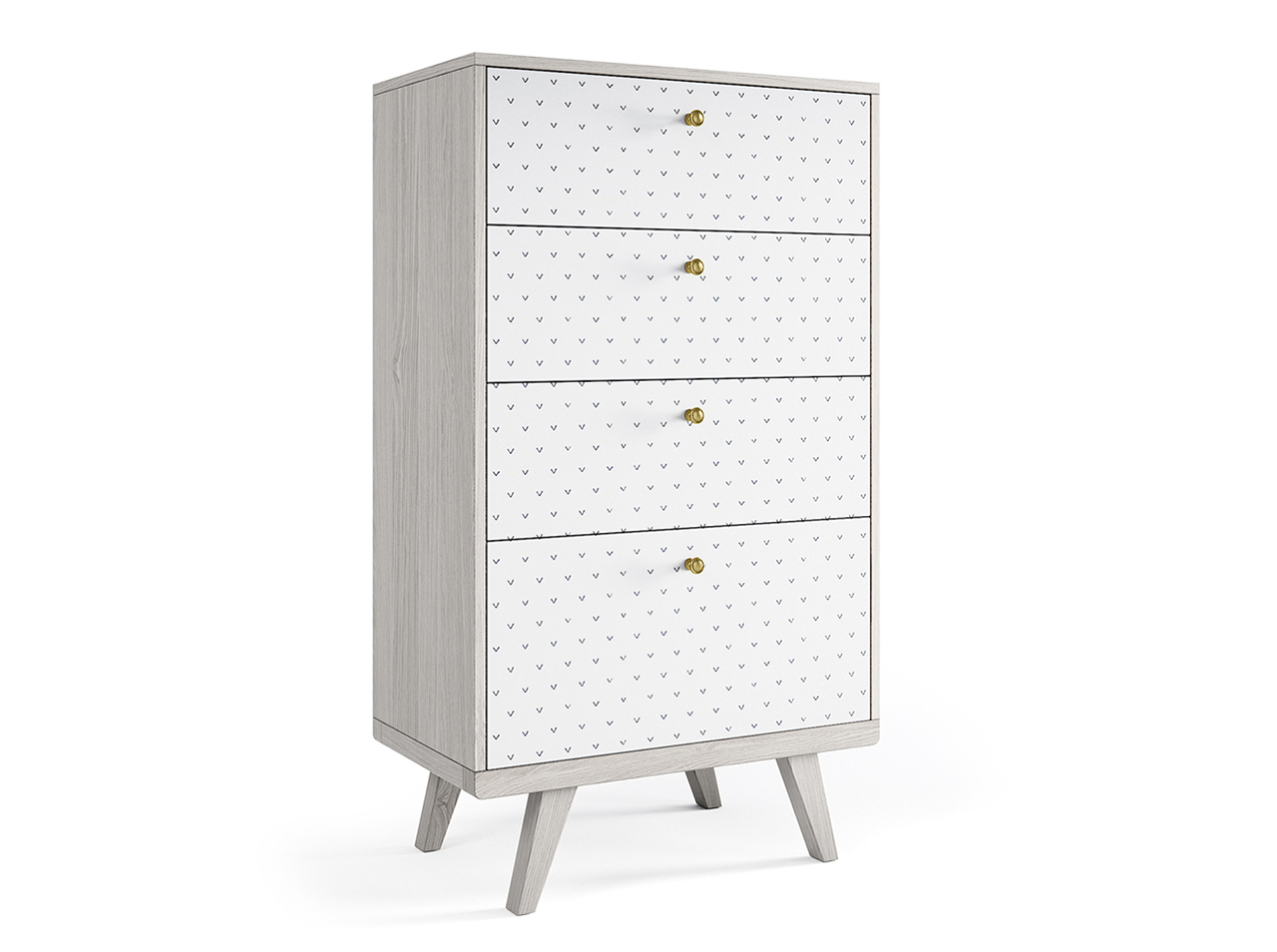 Комод высокий беленый дуб с рисунком "Принт 048" Thimon THE IDEA КОМОДЫ THIMON 209986 Белый  - Вид №1