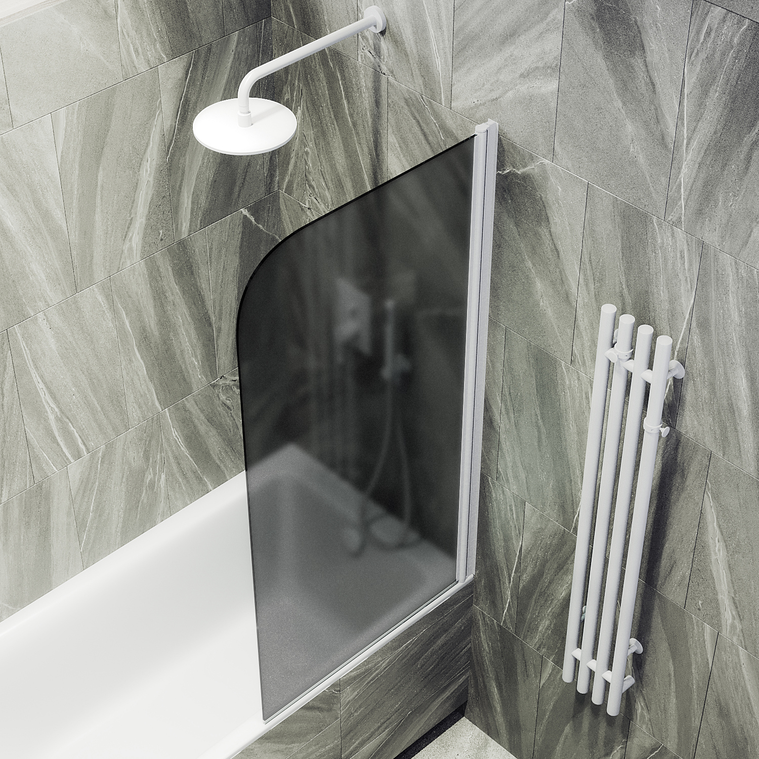 Шторка для ванны поворотная на монопетле ST-619-1 Public Steel