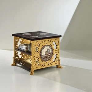 Rozzoni Низкий квадратный журнальный столик с журнальной полкой Capri