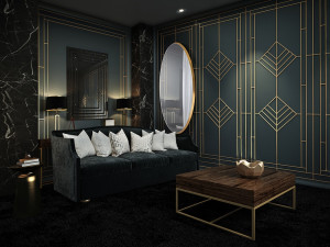 091274 Зеркало овальное 80X170 золото Schuller Aries