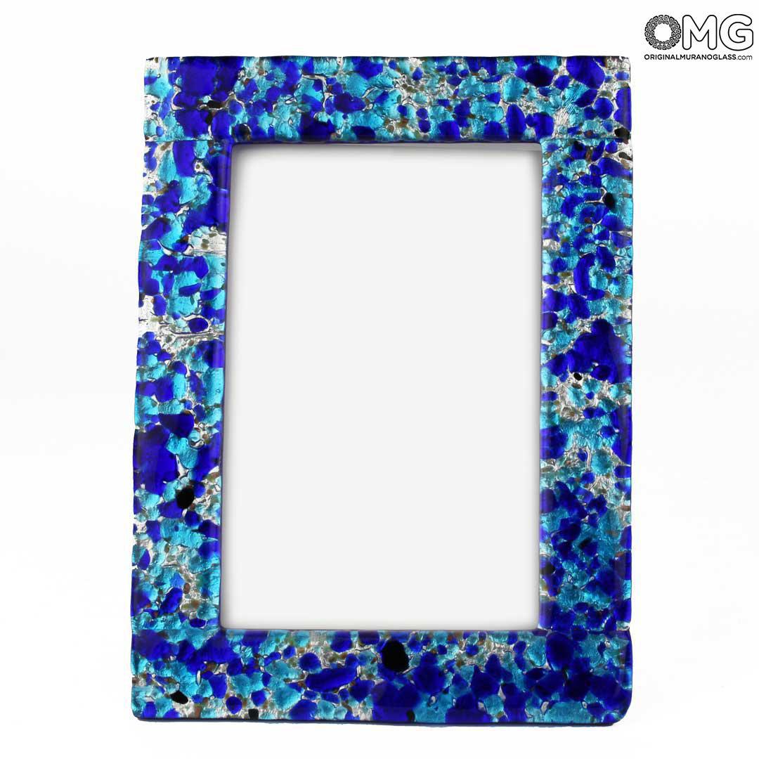 3459 ORIGINALMURANOGLASS Фоторамка с листовым серебром - муранское стекло OMG  см  - Вид №1