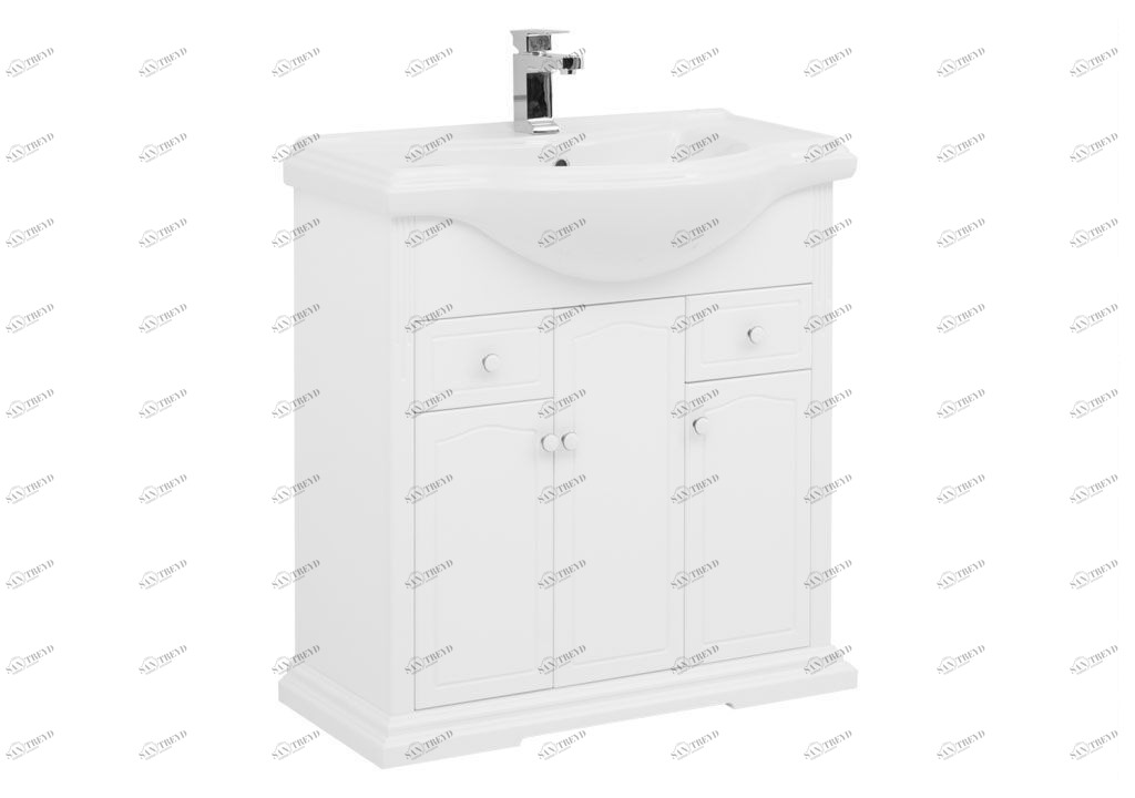 Тумба с раковиной Aquanet Лагуна Классик 80 белый 0020088300185344