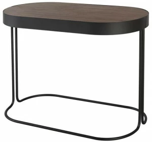 Tonin Casa Выдвижная овальная консоль из орехового дерева на стальной основе Cora