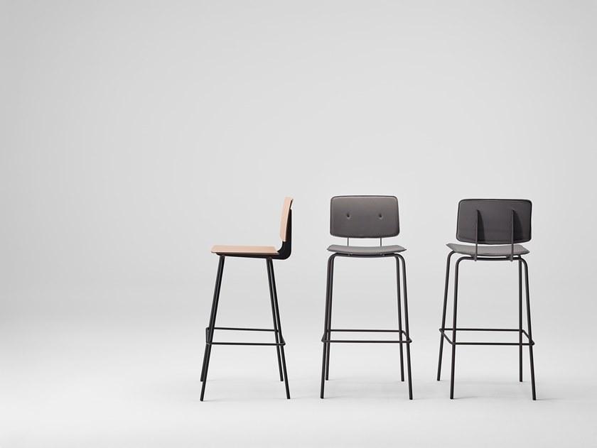 ONDARRETA Высокий кожаный табурет со спинкой Don sun-id-1437675 - Вид №7