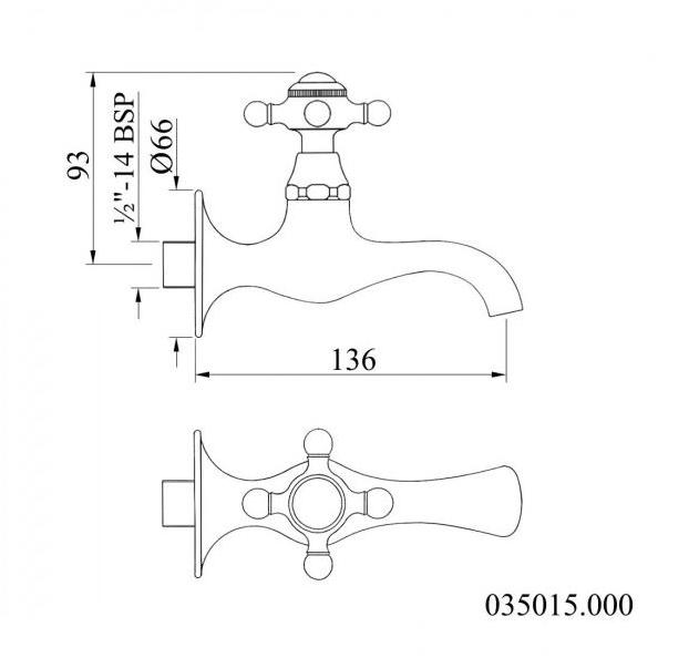Bronces Mestre Смеситель для мойки с одним отверстием, глянцевый Retro 035015.000.50 - Вид №1
