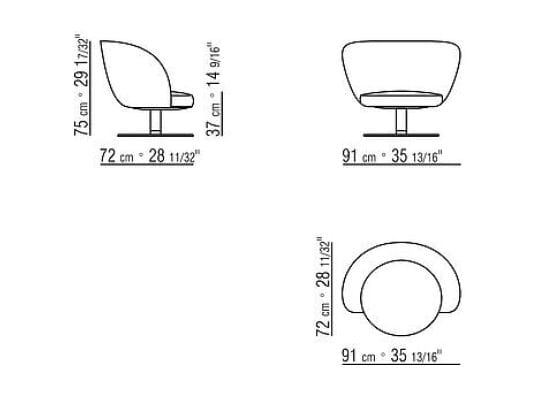 Вращающееся кресло с подлокотниками Flexform ERI ARCH-00027738 - Вид №4