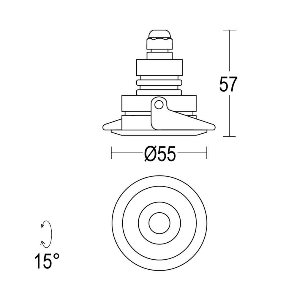 Segno 55 Adjustable IP65 Ghidini Segno Adjustable .01 Белый (Матовый)  - Вид №1