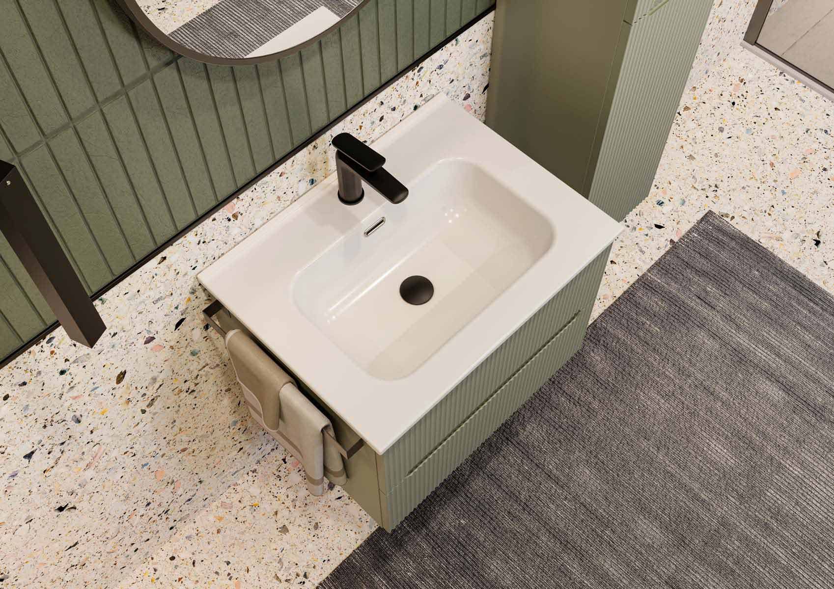 Деревянный подвесной умывальник со встроенным умывальником LEGNOBAGNO Verso ARCH-00032886 - Вид №1