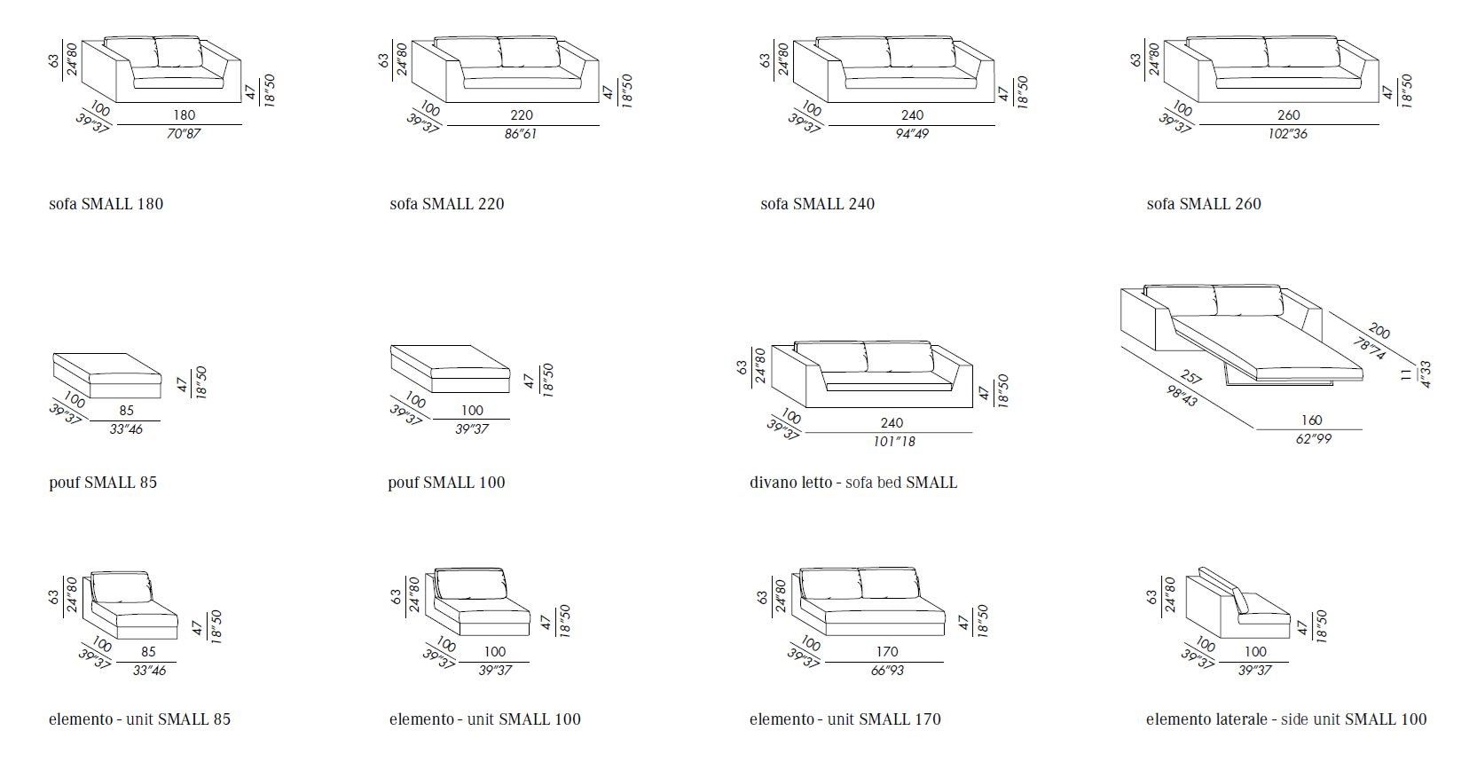 Съемный модульный диван из ткани Meridiani ARCH-00037070 - Вид №11