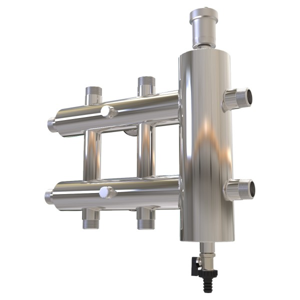 Купить Распределительный коллектор с гидрострелкой 120 кВт, 3 контура Прокситерм GSK403 - Вид №2