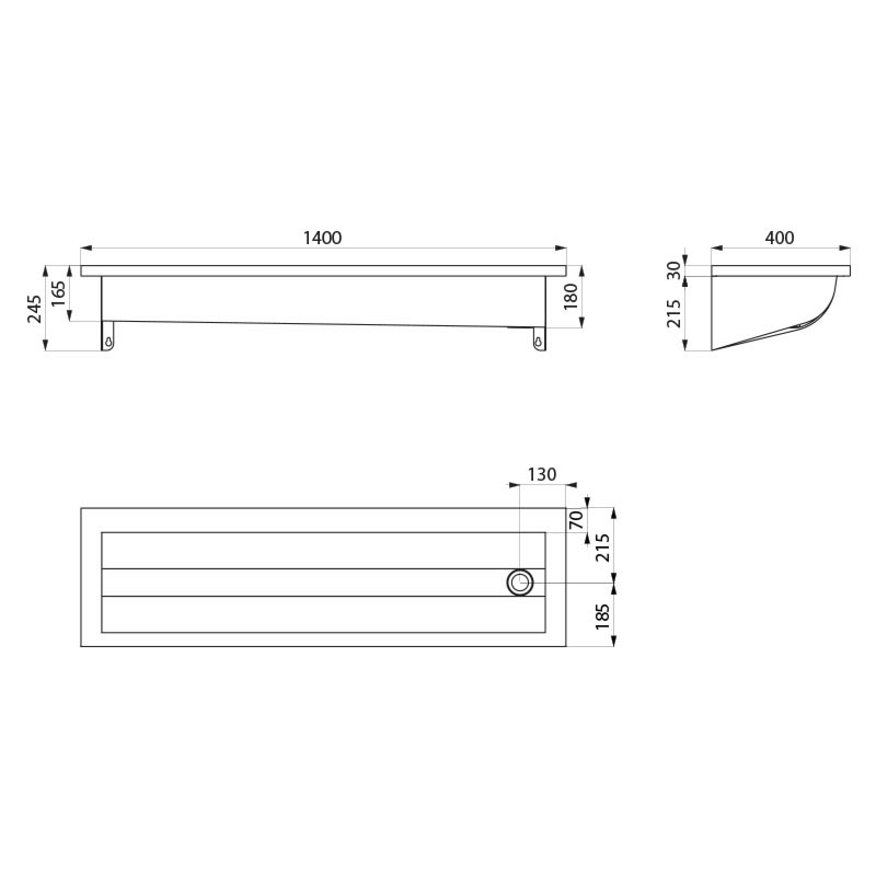 120260 Умывальник коллективный настенный CANAL DELABIE  - Вид №1