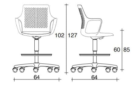 Поворотный стул Nylon® с подлокотниками TALIN Joy ARCH-00092871 - Вид №2
