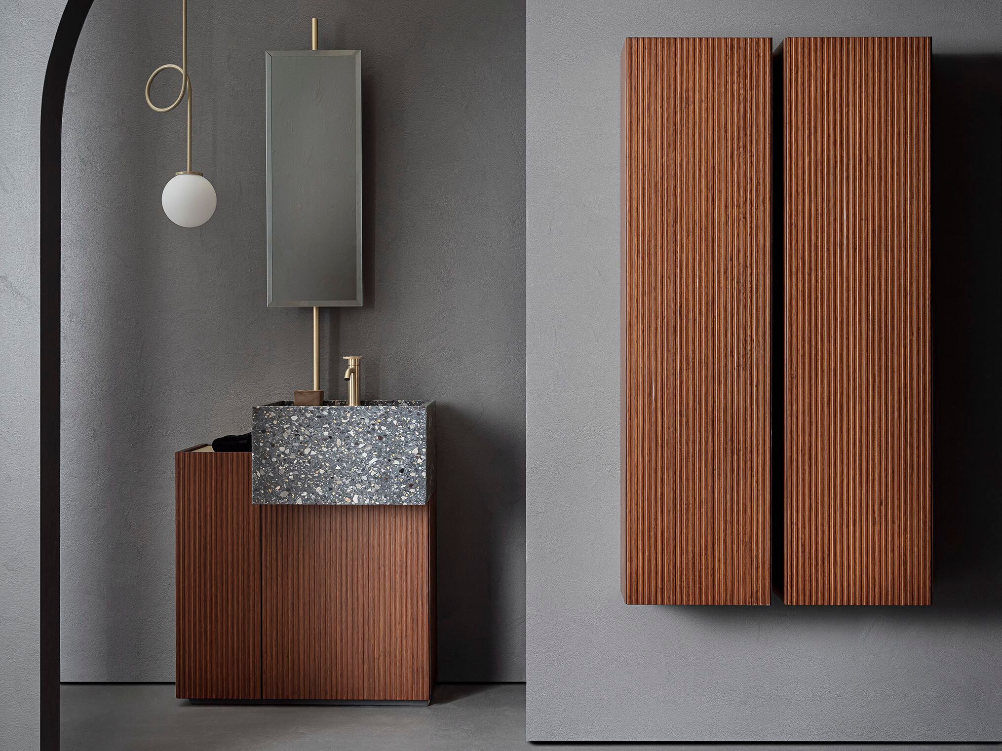 Состав ванной комнаты с раковиной, лампой и колонной Pirovano Пилар ARCH-00124821 - Вид №1