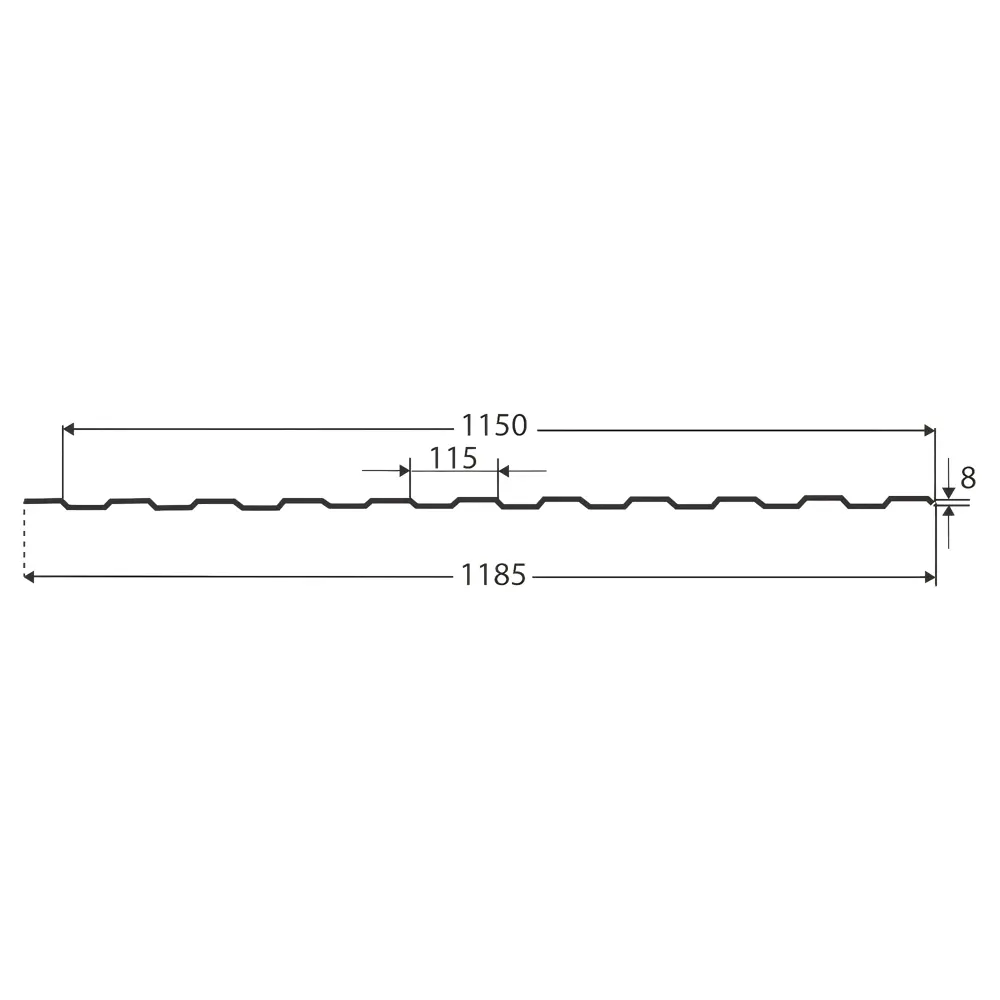 Профнастил С8 0.35 мм 1200x2000 мм RAL 3005 вишня 12257639 STLM-2169701 Santreyd  - Вид №4