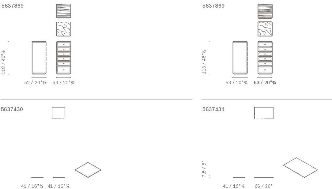 Poltrona Frau Кожаная тумбочка с ящиками La collezione - mobili e complementi sun-id-1478268 - Вид №3