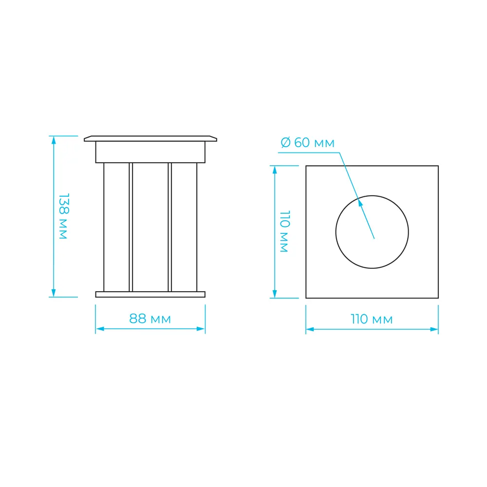 Светильник грунтовой квадратный IP67 цвет хром APEYRON STLM-2084383 - Вид №6