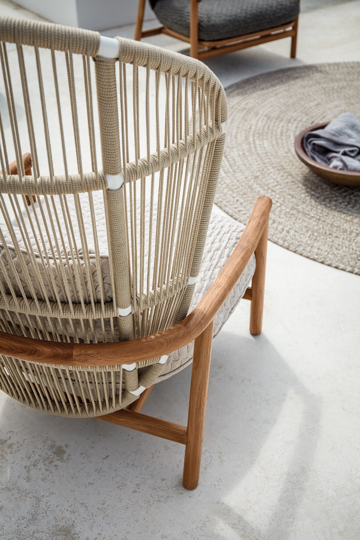 2-местный тканевый и веревочный садовый диван с высокой спинкой Gloster папоротник ARCH-00035216 - Вид №3