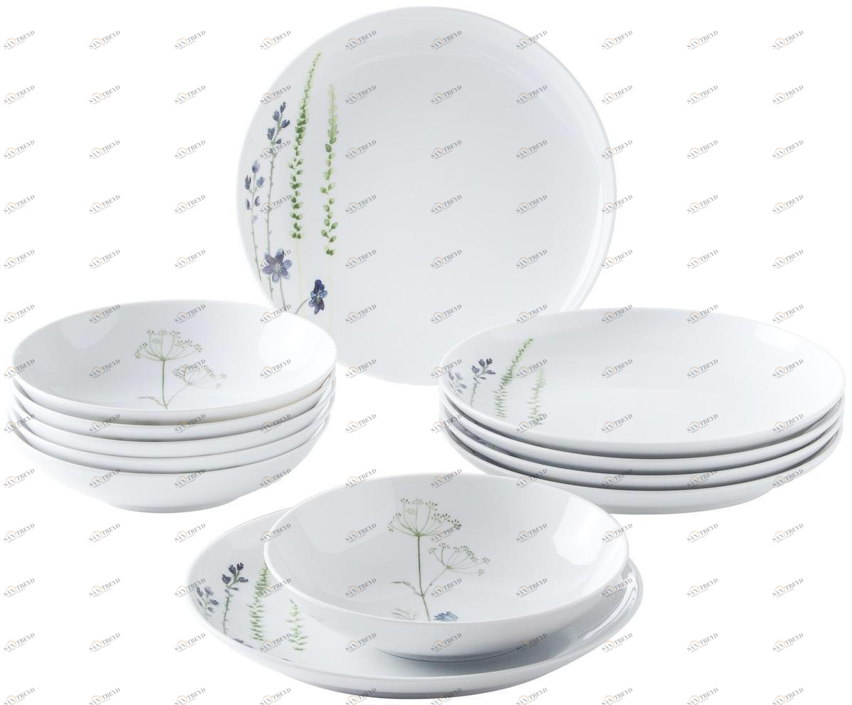 39G232A50001C Wildflower Столовый набор 12tlg. Пять чувств синий / красный Kahla-porzellan 