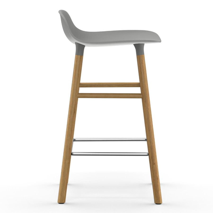 Барный стул Form с ножками из дуба 65 см, серый Normann Copenhagen 602781 - Вид №4