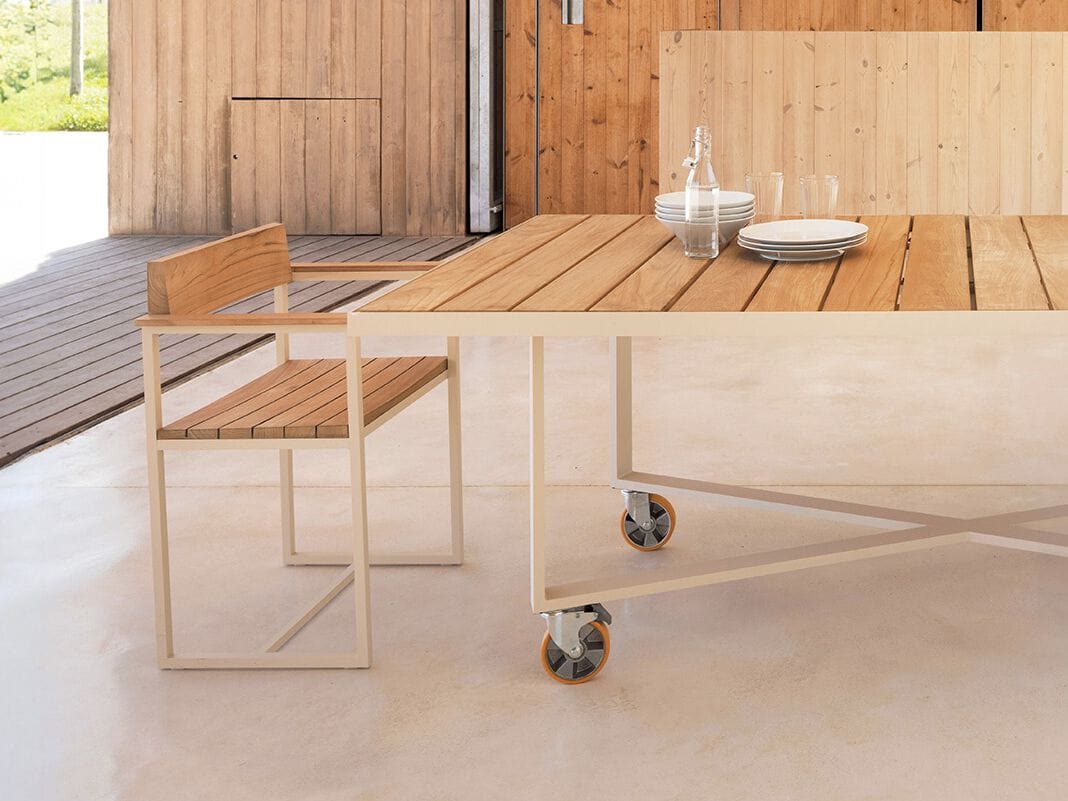 Алюминиевый и ТИК садовый стул с подлокотниками Vondom Vineyard ARCH-00081315 - Вид №3