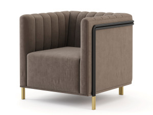 Мягкое кресло с подлокотниками из микрофибры и бархата