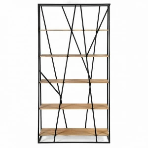 Стеллаж металлический, темный дуб Powell black INTELLIGENT DESIGN  260756 Коричневый;черный
