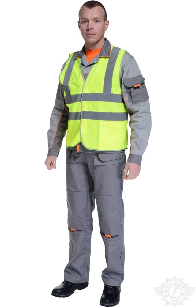 69865 Жилет сигнальный "Спектр Плюс" лимонный с СВП  Сигнальная одежда  размер 52-54 (XL) Спецодежда  - Вид №2