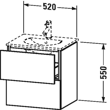 LC626005252 L-Cube Тумбочка подвесная Европейский дуб, декор Duravit - Вид №2