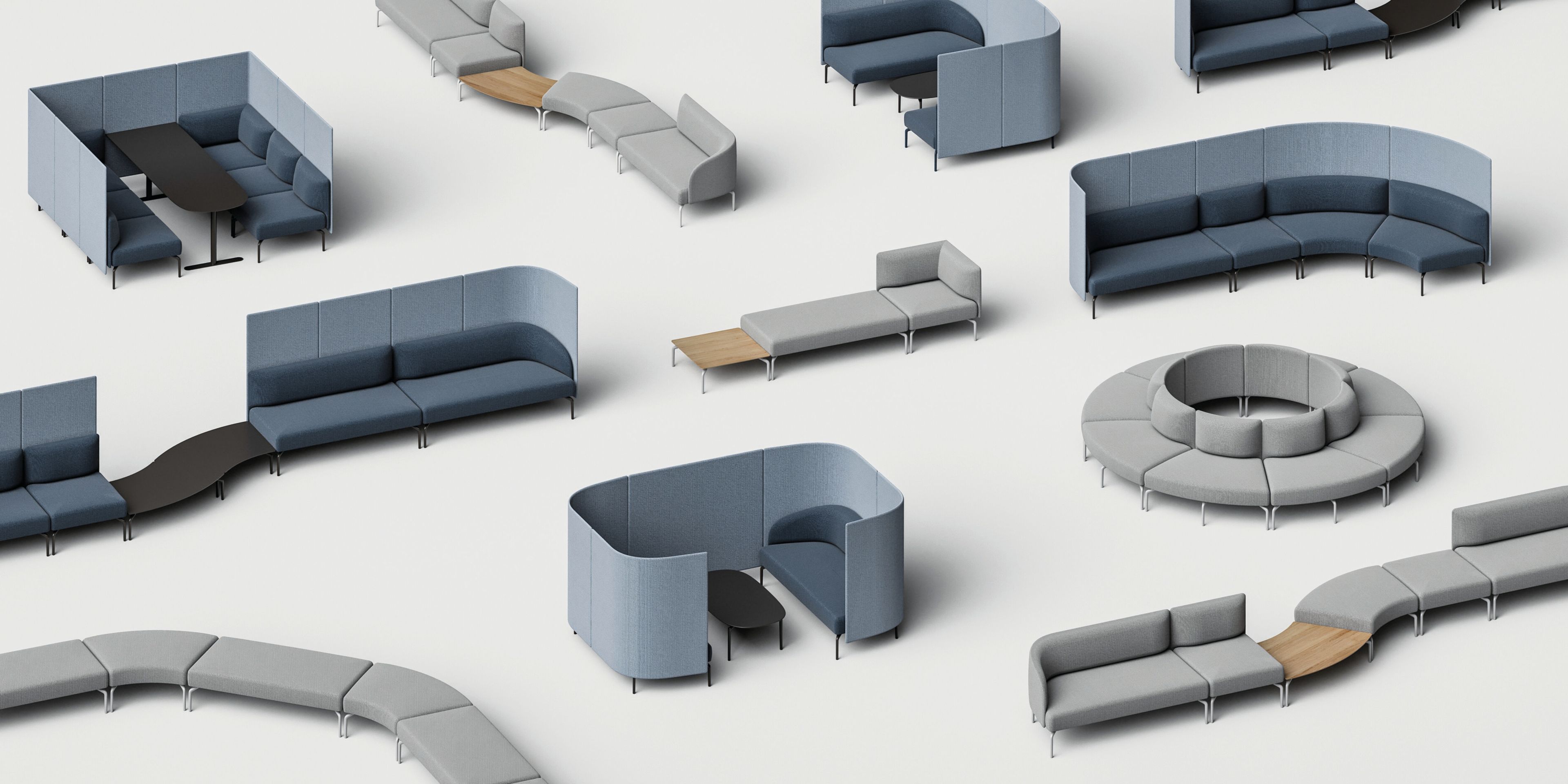 Модульный угловой диван из ткани с высокой спинкой INCLASS Kern ARCH-00112677 - Вид №2