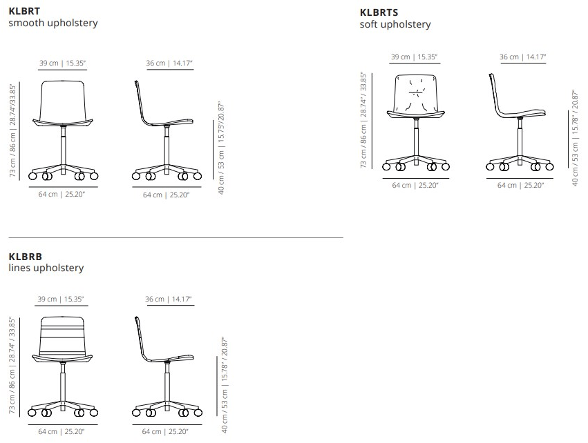 Viccarbe Офисное кресло из ткани с 5 спицами на колесиках Klip sun-id-1346653 - Вид №5