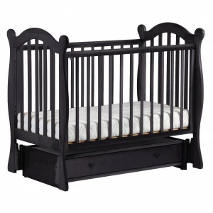 Детская кроватка с универсальным маятником "Кубаночка 8" венге ФАБРИКА ЛЕЛЬ  338429 Черный