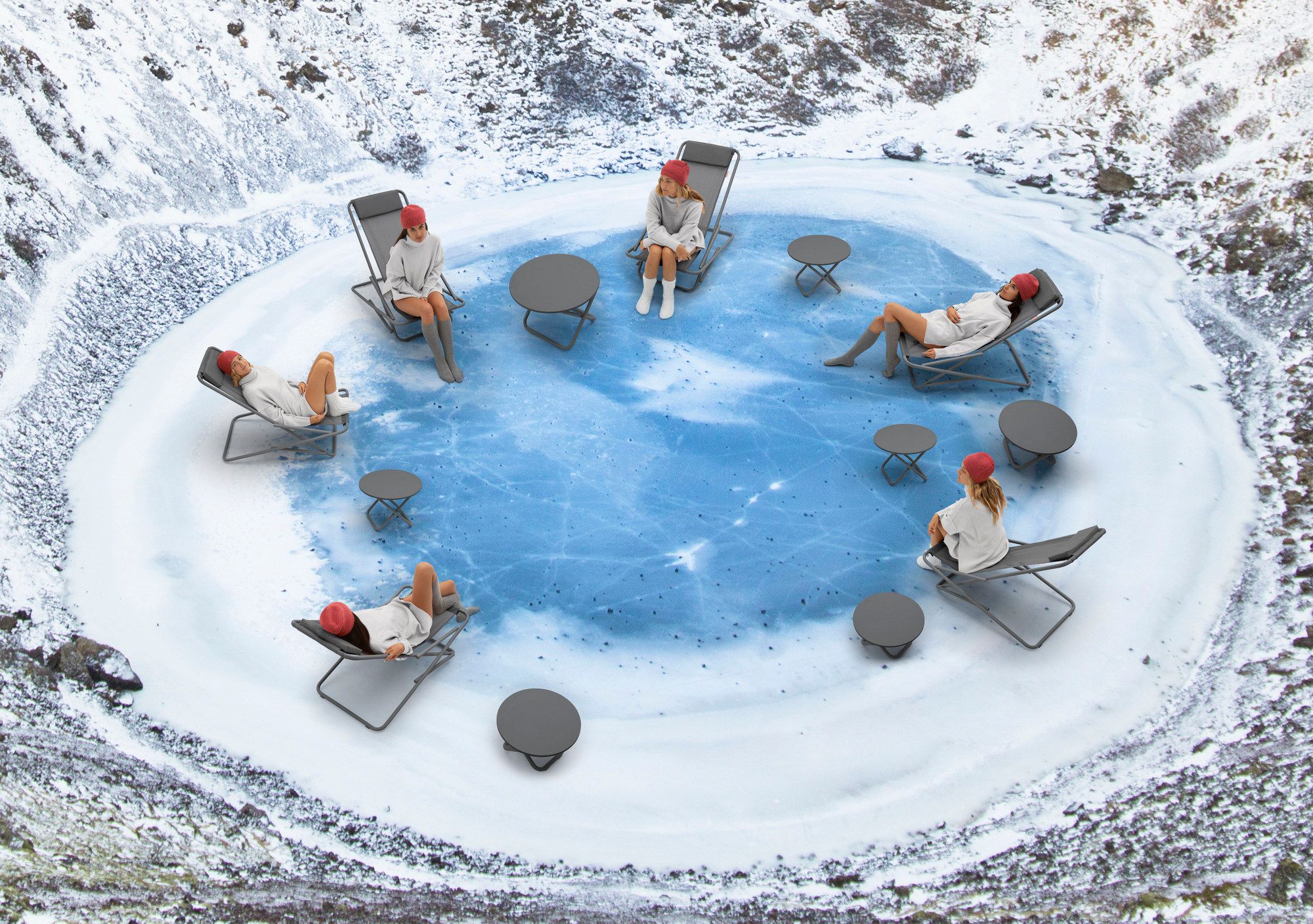 Термокрытый алюминиевый складной низкий журнальный столик Diabla Trip ARCH-00065890 - Вид №7