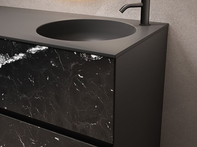 Мраморный подвесной умывальник со встроенной раковиной Inbani слой ARCH-00130412 - Вид №5