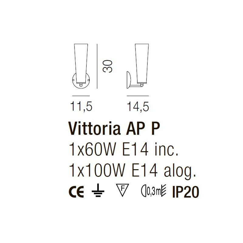 Светильник настенный белый Vistosi AP Vittoria BC NI VISTOSI  00-3882786 Белый  - Вид №2