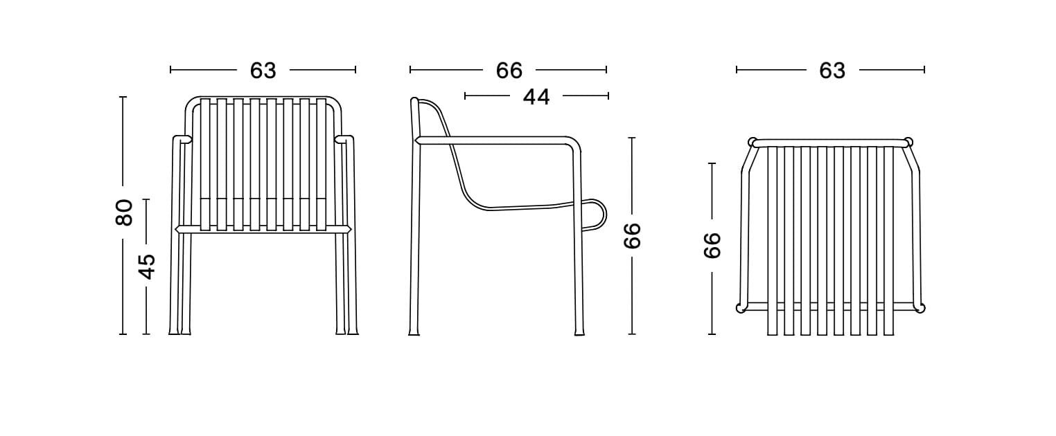 Стальной садовый стул с подлокотниками Hay Палисад ARCH-00052646 - Вид №29